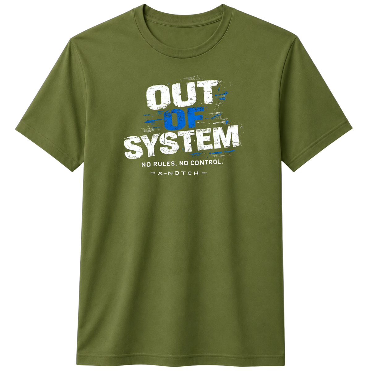 OUT OF SYSTEM 100% Cotton T-shirt X NOTCH - Olive green