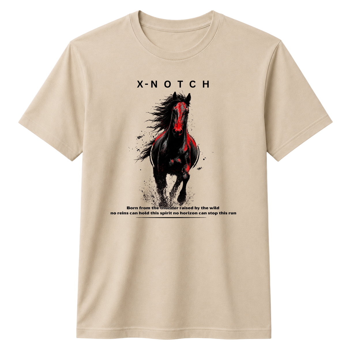HORSE 100% Cotton T-shirt X NOTCH - Beige