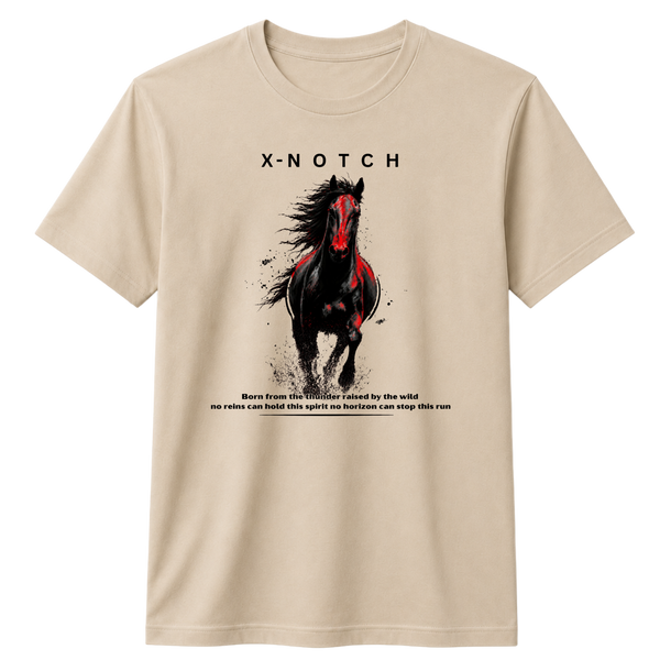 HORSE 100% Cotton T-shirt X NOTCH - Beige