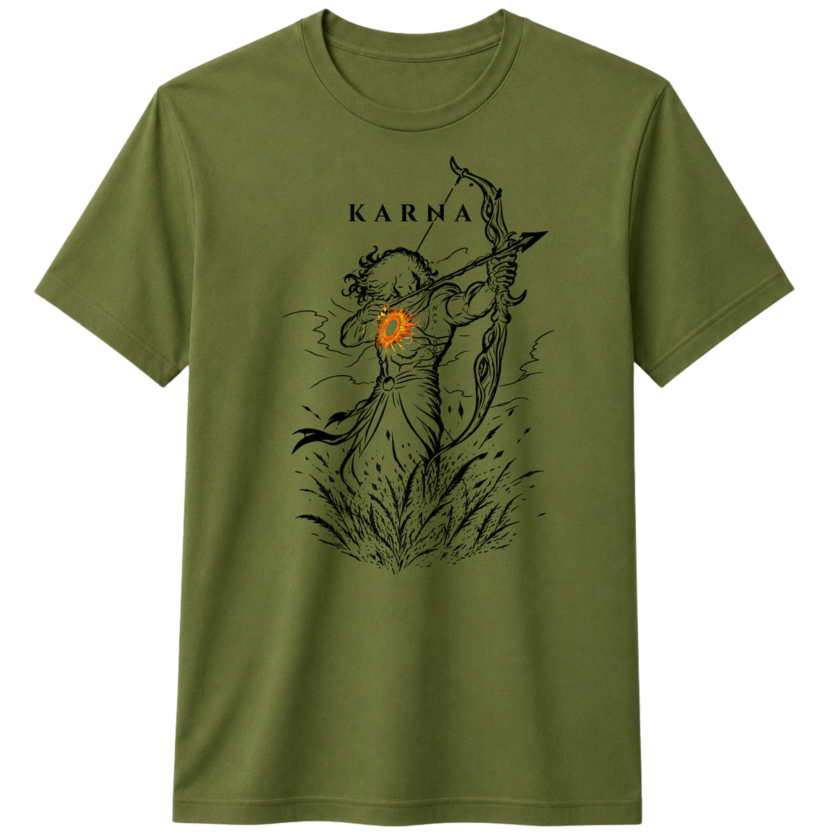KARNA 100% Cotton T-shirt X NOTCH - Olive green