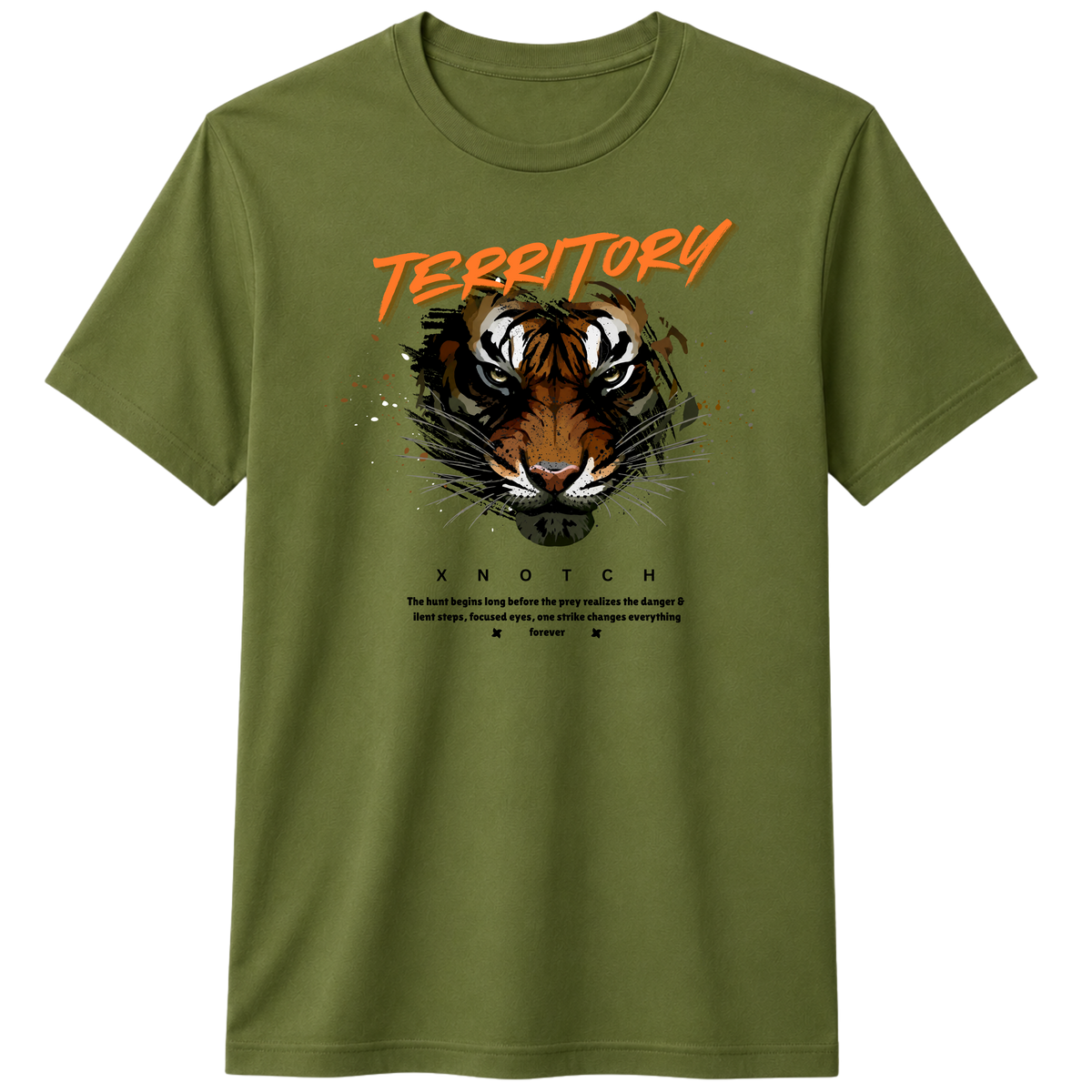 X NOTCH Territory 100% Cotton T-shirt – X NOTCH - Olive green