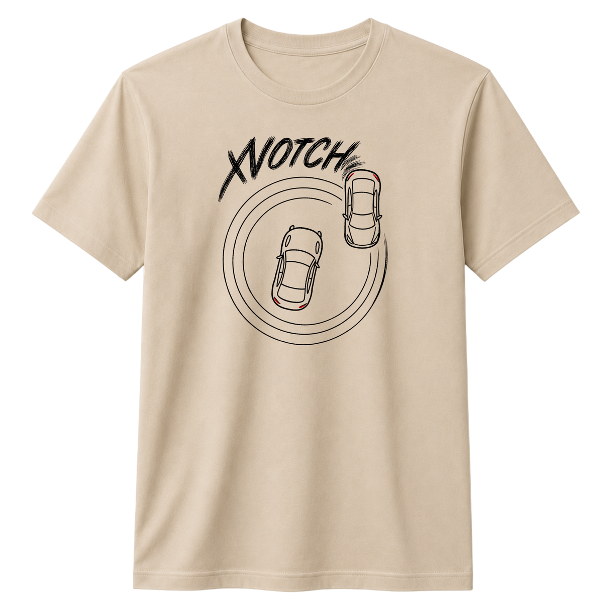X NOTCH Drift Line 100% Cotton T-shirt – X NOTCH - Beige