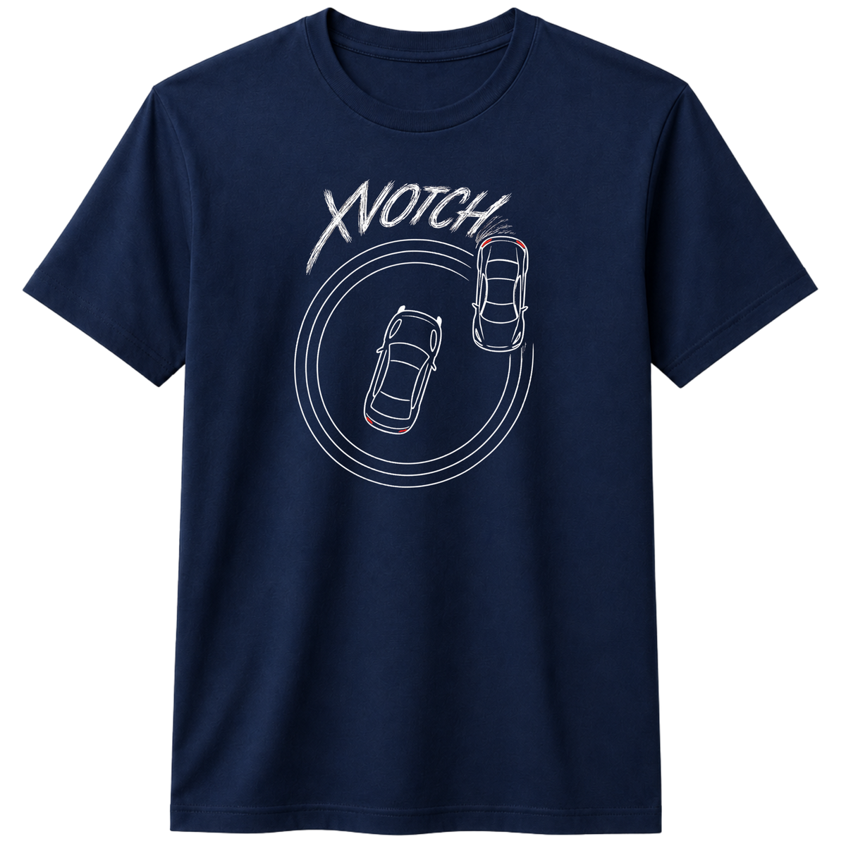 X NOTCH Drift Line 100% Cotton T-shirt – X NOTCH - Navy Blue