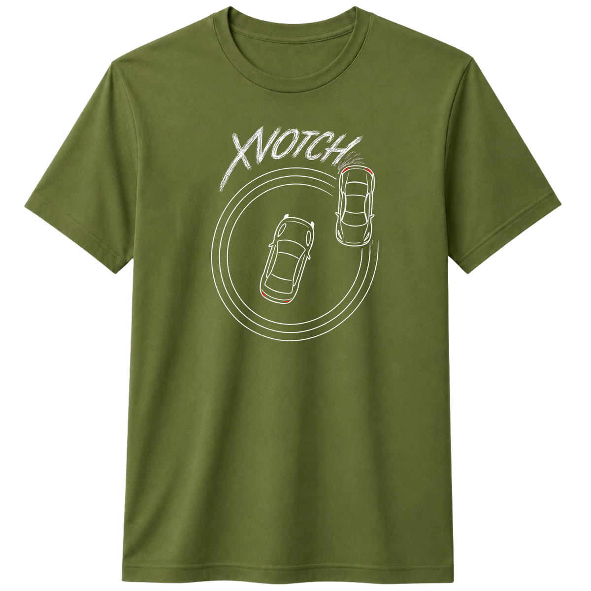 X NOTCH Drift Line 100% Cotton T-shirt – X NOTCH - Olive green