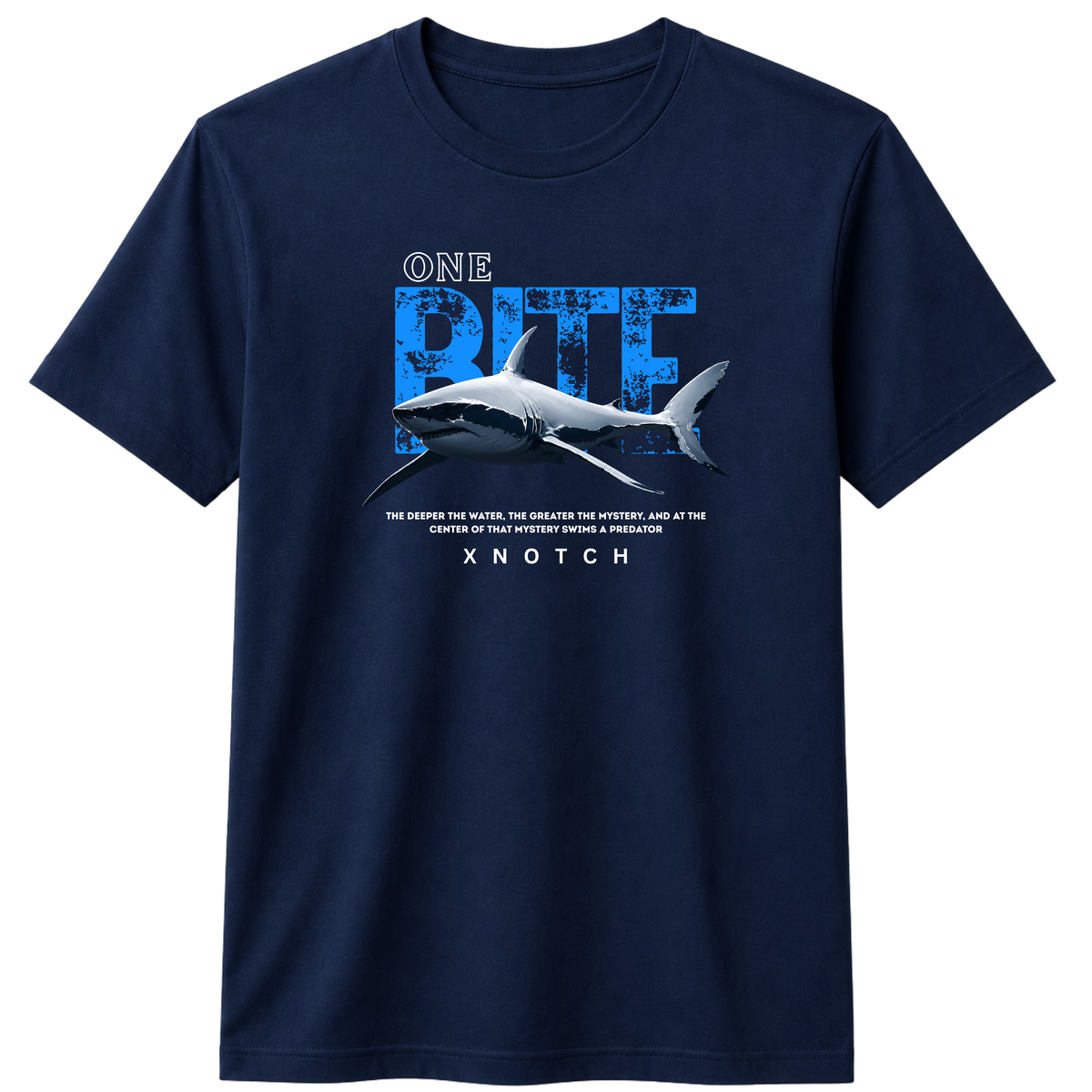 X NOTCH One Bite 100% Cotton T-shirt - Navy Blue