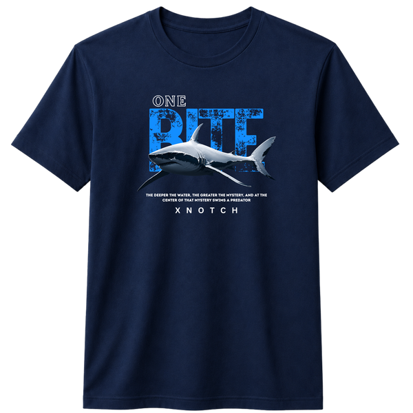 X NOTCH One Bite 100% Cotton T-shirt - Navy Blue