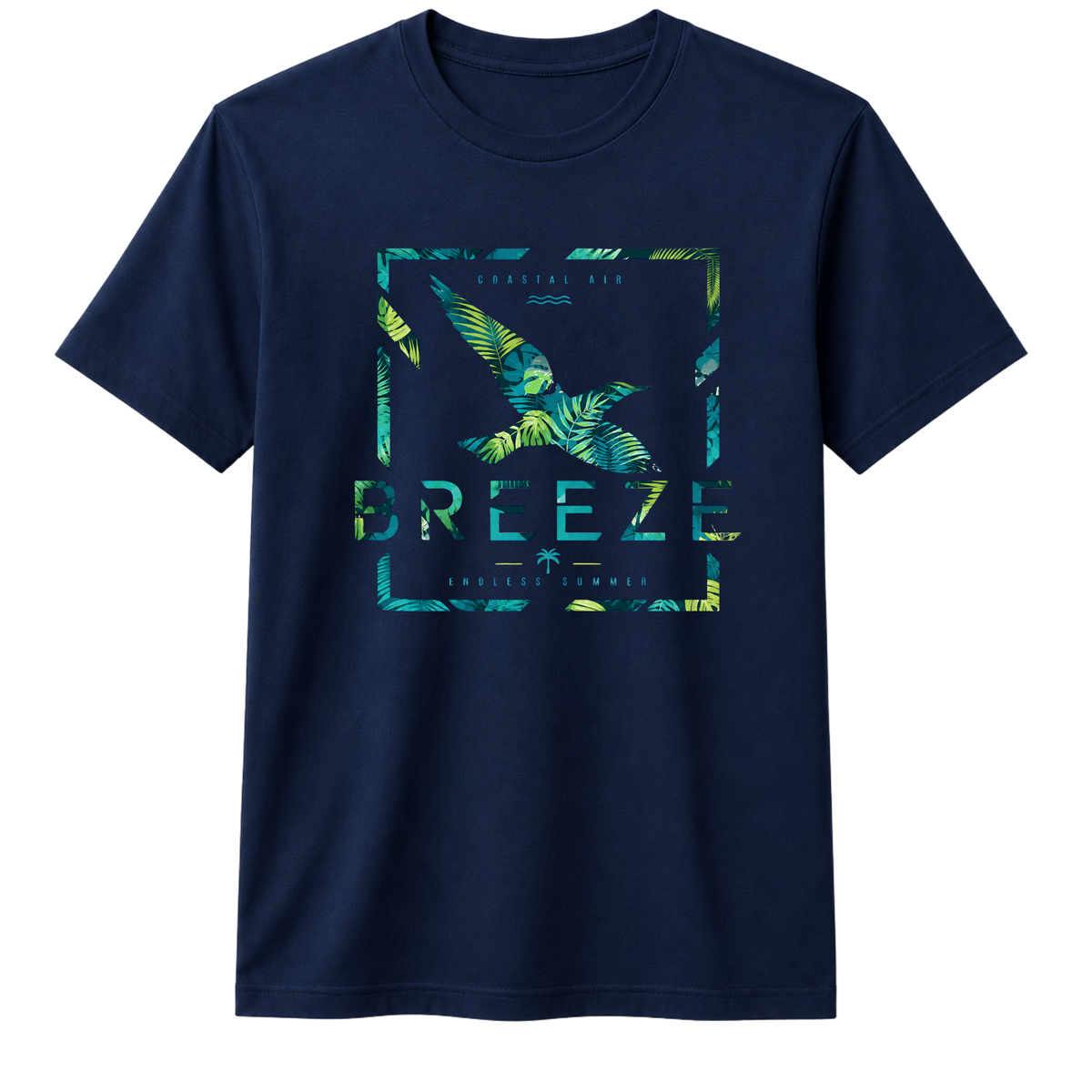 BREEZE 100% Cotton T-shirt , X NOTCH - Navy Blue